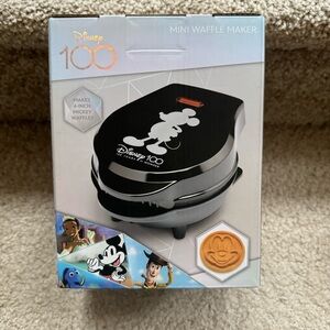DISNEY 100 ~ Mini Waffle Maker ~ 4" MICKEY WAFFLES ~ Non-Stick